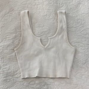 White ribbed cotton candy LA tank